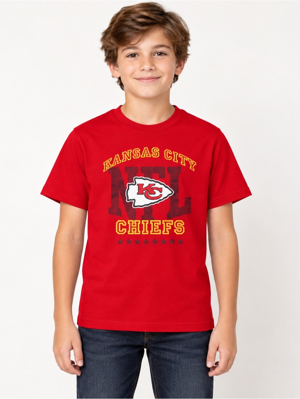 Kansas City Chiefs NFL Youth Red Graphic T-Shirt Size L